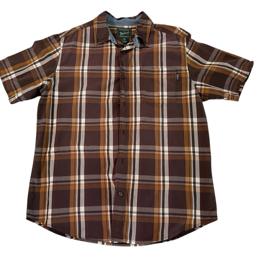 Woolrich Men’s Vintage Plaid Button Down Short Sleeve Shirt - Size Large